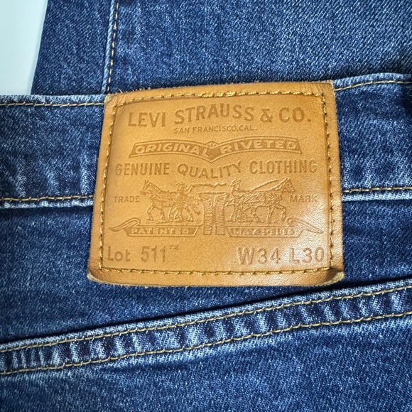 Levi’s Men's 511 Dark Wash Jeans Size 34x30 - Picture 3 of 6